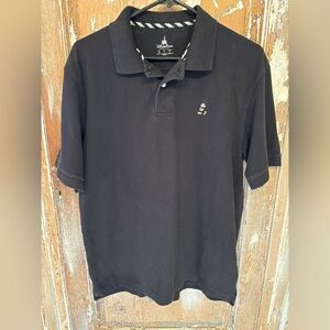 Disney Parks Mickey Mouse Men's Black Polo Shirt Size Medium